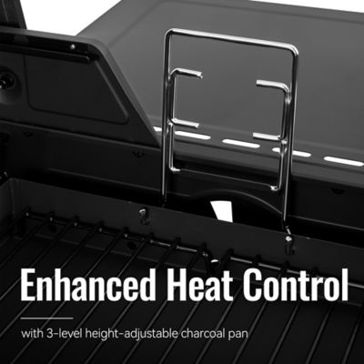 Image showing 6 th Royal Gourmet 2-Burner Gas and Charcoal Combo Grill with Side Burner, 34,000 BTU Dual Fuel Grill, 823 sq. in. Cooking Area