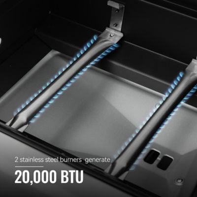 Image showing 5 th Royal Gourmet 2-Burner Gas and Charcoal Combo Grill with Cover, 20,000 BTU Cabinet Style Dual Fuel Grill