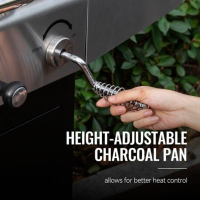 Image showing 6 th Royal Gourmet 2-Burner Gas and Charcoal Combo Grill with Cover, 20,000 BTU Cabinet Style Dual Fuel Grill