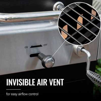 Image showing 9 th Royal Gourmet 2-Burner Gas and Charcoal Combo Grill with Cover, 20,000 BTU Cabinet Style Dual Fuel Grill