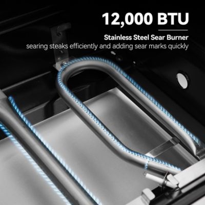 Image showing  6-Burner Gas Grill with Sear Burner and Side Burner, Stainless Steel Cabinet Style Gas Grill with Cover