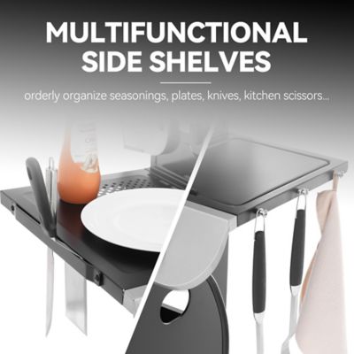 Image showing 7 th Royal Gourmet 6-Burner Gas Grill with Sear Burner and Side Burner, Stainless Steel Cabinet Style Gas Grill with Cover