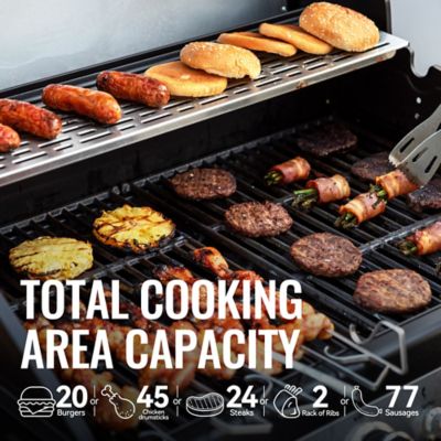 Image showing  4-Burner Gas Grill with Lidded Side Burner, Cabinet Style Propane Gas Grill, 49,000 BTU