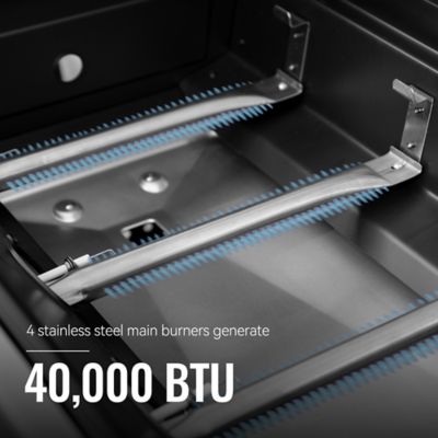 Image showing 5 th Royal Gourmet 4-Burner Gas Grill with Lidded Side Burner, Cabinet Style Propane Gas Grill, 49,000 BTU