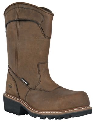 HOSS Boot Company Men's Buford Logger 11 in. Pull-On Composite Toe Waterproof Work Boots, Slip Resistant, EH PR Rated