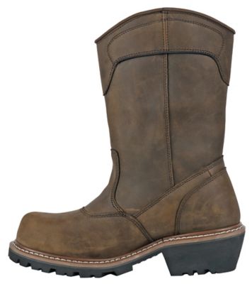 Image showing 6 th HOSS Boot Company Men's Buford Logger 11 in. Pull-On Composite Toe Waterproof Work Boots, Slip Resistant, EH PR Rated