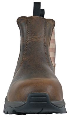 Image showing  Men's Old Glory Pull-On Composite Toe Work Boots, Distressed Leather, SR, EH Rated, Cushioned Insole