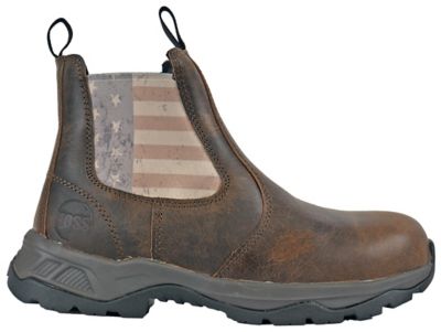 Image showing  Men's Old Glory Pull-On Composite Toe Work Boots, Distressed Leather, SR, EH Rated, Cushioned Insole