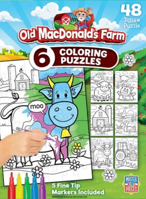 Masterpieces Old MacDonald's Farm Coloring Puzzles, 6 pk.