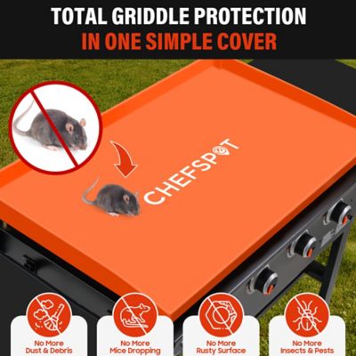 Image showing  Griddle Cover Mat for 28 in. Blackstone Omnivore Grill-Grill Cover Protector (Orange)-Higher Side Walls