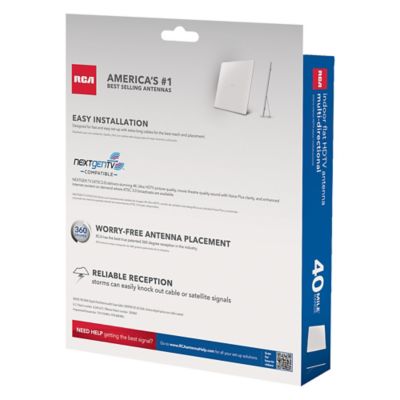Image showing 8 th RCA Indoor Flat HDTV Multi-Directional Antenna with Easel Stand and up to 40-Mile Range