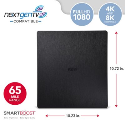 Image showing  Amplified Indoor Flat HDTV Multi-Directional Antenna with up to 65-Mile Range