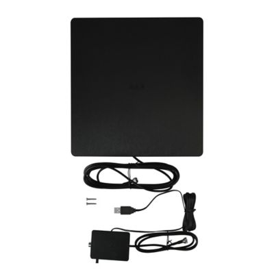 Image showing  Amplified Indoor Flat HDTV Multi-Directional Antenna with up to 65-Mile Range