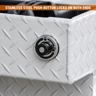 Image showing  18x20x71 in. Gloss White Diamond Tread Aluminum Crossover Truck Tool Box