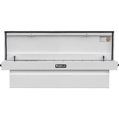 Image showing 7 th Buyers Products 18x20x71 in. Gloss White Diamond Tread Aluminum Crossover Truck Tool Box