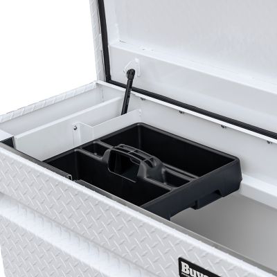 Image showing 9 th Buyers Products 18x20x71 in. Gloss White Diamond Tread Aluminum Crossover Truck Tool Box