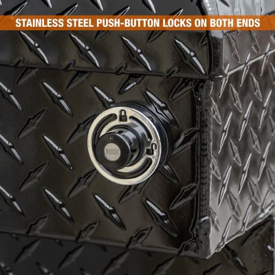 Image showing  18x20x71 in. Gloss Black Diamond Tread Aluminum Crossover Truck Box, Keyed Alike For Fleets