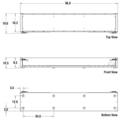 Image showing  9.5x18x96 Heavy-Duty Diamond Tread Aluminum Open-Top Cargo Basket With Drop Door