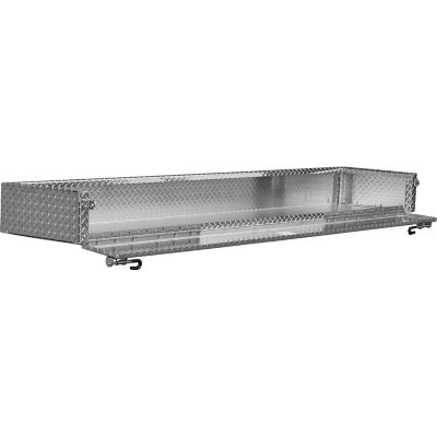Image showing  9.5x18x96 Heavy-Duty Diamond Tread Aluminum Open-Top Cargo Basket With Drop Door