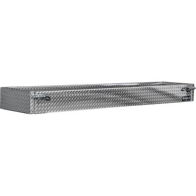 Image showing  9.5x16x96 Heavy-Duty Diamond Tread Aluminum Open-Top Cargo Basket With Drop Door