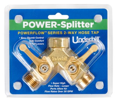 Image showing  PowerFlow 2-Way Hose Splitter, All Brass GHT