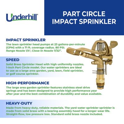 Image showing  1 in. Part Circle Impact Sprinkler, 0.25 in. & 7/32 in. Nozzles