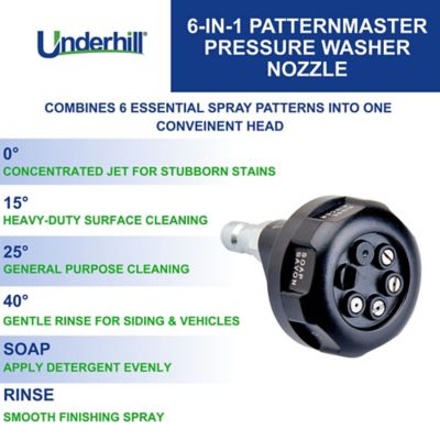 Image showing 3 th Underhill 6-in-1 PatternMaster Pressure Washer Nozzle