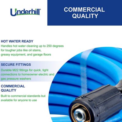 Image showing 5 th Underhill Pressure Washer Hose Kit 100 ft. Hose with Hardware