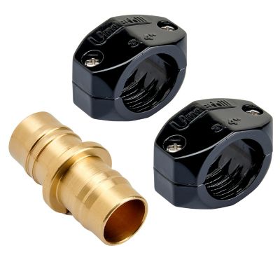 Image showing  .75 in. Hose Brass Coupling Mender with Clamp