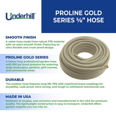 Image showing  5/8 in. x 75 ft. Hose Gold 125 PSI WP, 500 PSI Burst Strength