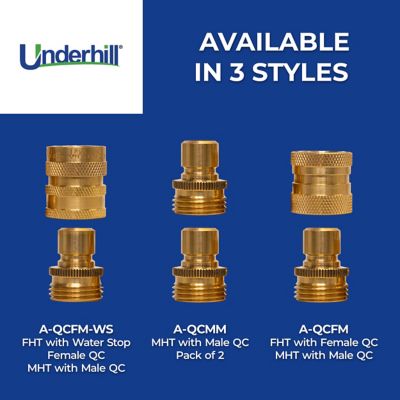 Image showing  Brass US-Style Waterstop Quick Connector + Male Thread Adaptor