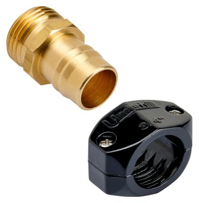 Image showing  0.75 in. Hose Brass Male Mender with Clamp