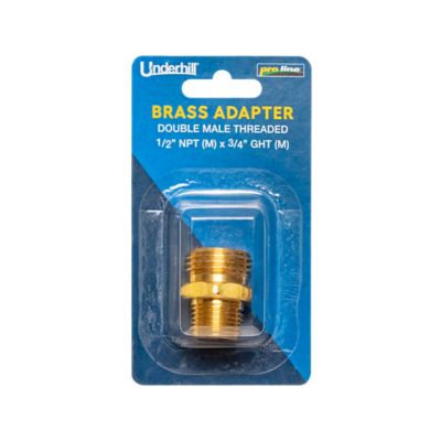 Image showing  Double Male Threaded Brass Connector 3/4 in. NH (M) x 1/2 in. NPT (M)