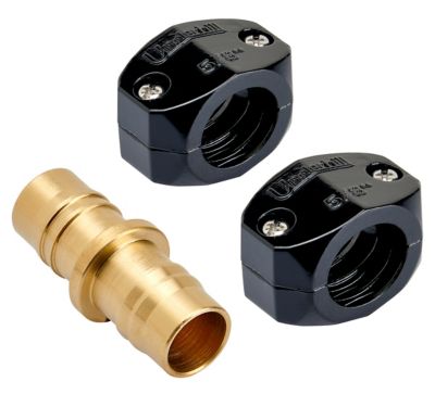 Image showing  5/8 in. Hose Brass Coupling Mender with Clamp
