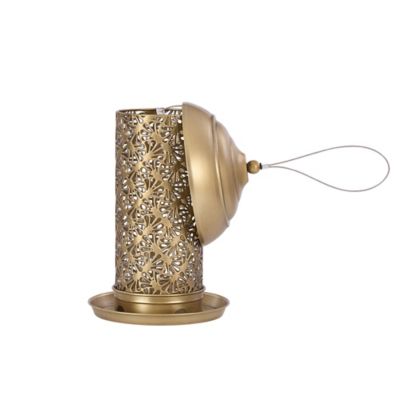 Image showing 1 th Royal Wing Metal Filigree Outdoor Bird Feeder, Gold