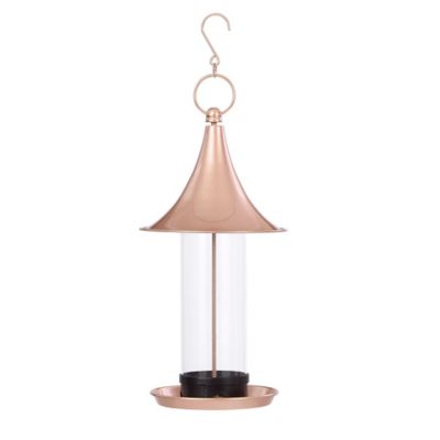 Royal Wing Metal Dome Outdoor Bird Feeder, Copper