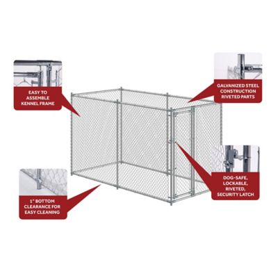 Image showing  5 ft. x 10 ft. Galvanized Chain Link Kennel DIY Boxed Kit