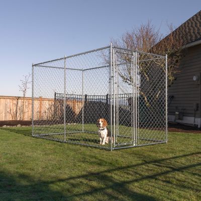 Image showing  5 ft. x 10 ft. Galvanized Chain Link Kennel DIY Boxed Kit
