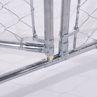 Image showing 6 th Lucky Dog 5 ft. x 10 ft. Galvanized Chain Link Kennel DIY Boxed Kit