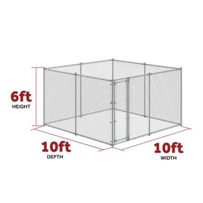 Image showing  5 ft. x 15 ft. Galvanized Chain Link Kennel DIY Boxed 2in1 Kit