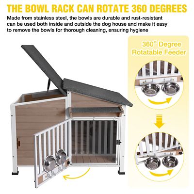 Image showing 7 th Aivituvin heated Insulated Metal Frame Wooden Dog House