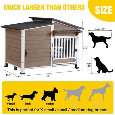 Image showing 9 th Aivituvin heated Insulated Metal Frame Wooden Dog House