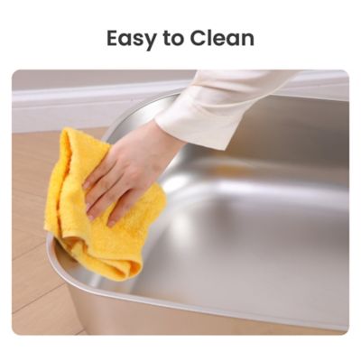 Image showing  Stainless Steel Cat Litter Box with Steps & Metal Scooper, X-Large, 2 pack