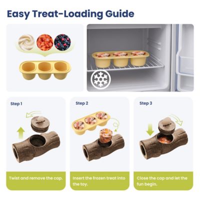 Image showing 1 th PawsPik 3 in 1 Tree-Stump Interactive Frozen Dog Treat Toy, Brown, Small