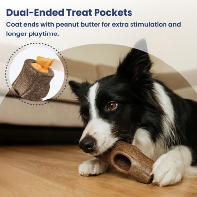 Image showing 2 th PawsPik 3 in 1 Tree-Stump Interactive Frozen Dog Treat Toy, Brown, Small