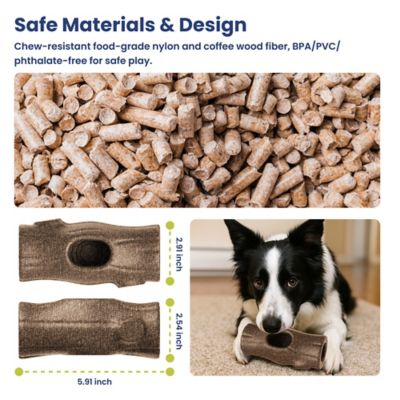 Image showing 3 th PawsPik 3 in 1 Tree-Stump Interactive Frozen Dog Treat Toy, Brown, Small