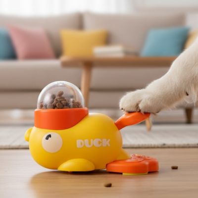 PawsPik Happy Duck Interactive Dog Treat Dispenser Toy