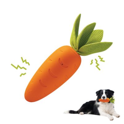PawsPik Carrot Natural Rubber Dog Chew Toy