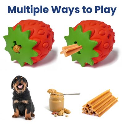 Image showing  Strawberry Treat Dispensing Enrichment Dog Chew Toy