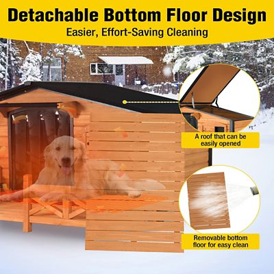 Image showing 5 th Aivituvin Outdoor Large Heated Dog House with Metal Frame